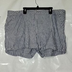 DOROTHY‎ PERKINSStriped Linen Blend Shorts Pockets Casual Summer L beach coastal